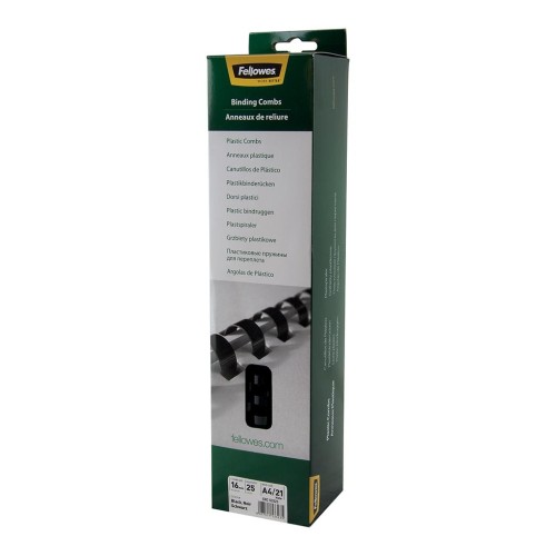 Fellowes Plastic Binding Combs Black 16mm - 25 pack Fellowes Plastic Binding Combs Black 16mm - 25 pack